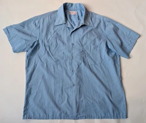 Vintage Penneys Towncraft Loop Collar Shirt L 16 - 16 ½ Light Blue - Marks - Picture 1 of 16