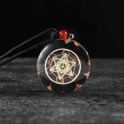 Colar Orgone Turmalina Preta Cristal Cura Pingente de Proteção Espiritual - Imagem 1 de 4