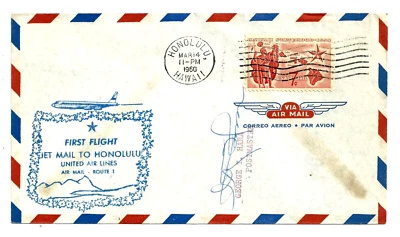U.S. Jet Air Mail First Flight Cover - Honolulu to Los Angleles Mar 14-15, 1960 - Image 1 of 2