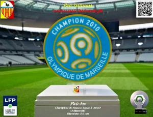 Badge Patch France 2010/11 Ligue 1 Champion 2010 O.Marseille Maillot foot home - Picture 1 of 5