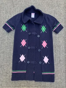 Gymboree Girl's Cardigan Jacket Top Sweater Blue Green Knit Jumper Size S 5-6 - Picture 1 of 3