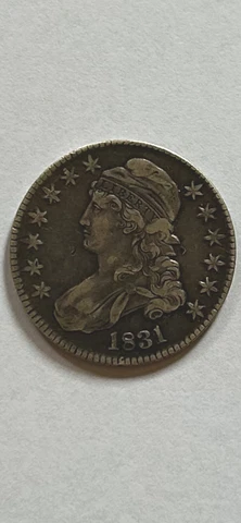 1831 Capped Bust Half Dollar Coin 50c Silver Very Strong Detail and Minimal Wear Cover