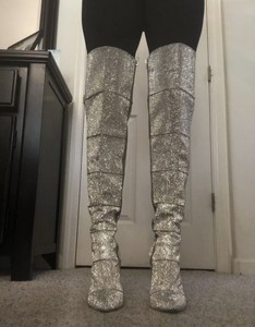 jeweled thigh high boots