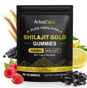 Pure Himalayan Shilajit Gold Gummies 3000MG 60 Gummies FAST & FREE DELIVERY - Picture 1 of 15