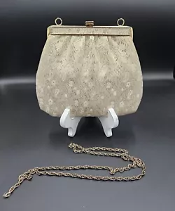 Vintage Harry Levine Ivory Floral Stitching Evening Bag with Strap - Picture 1 of 5