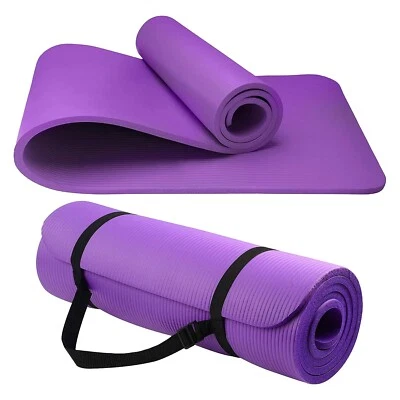 Yoga Mat 10mm Thick Exercise Mat Gym Workout Fitness Pilates Home Non Slip NBR - Image 1 of 4