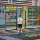 1/64 G-fans Car Garage Model LED Lighting Gas Stations Parking Lot Scene Model