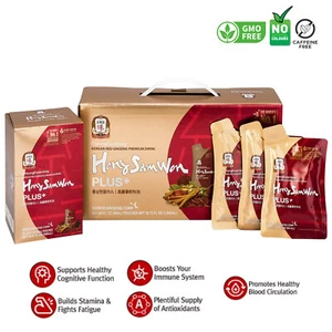 Hong Sam Won Plus Korean Red Ginseng Premium Herbal Health Energy Drink Tea 30pk - Picture 1 of 8