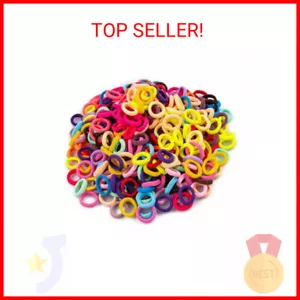 350 PCS Multicolor Cotton Hair Ties, Small Baby Hair Ties for Kids and Girls, No - Picture 1 of 2