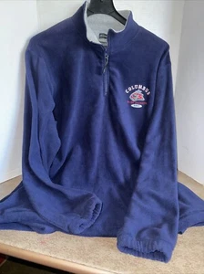 Men’s NHL Columbus Blue Jackets Fleece Zip Pullover size XL Pockets Blue - Picture 1 of 8