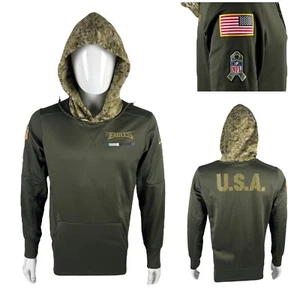 Nike Philadelphia Eagles Mens Small NFL Salute to Service Hoodie Olive Green EUC - Picture 1 of 10