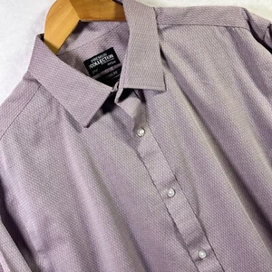Camicia Collezione Debenhams 17,5" Lilla/Viola Puro Cotone Non Ferro Manica Lunga - Foto 1 di 9
