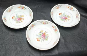 Lotto 3 ciotole cereali Dresda Mikado Cina 7 1/4"D made in Giappone occupato floreali - Foto 1 di 7