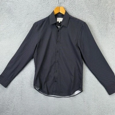 Con.Struct Shirt Adult Small 4-Way Stretch Black Small Dots Slim Button Up Mens - Image 1 of 4