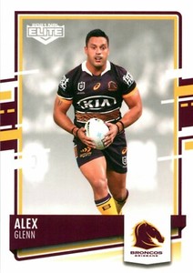 ✺New✺ 2021 BRISBANE BRONCOS NRL Card ALEX GLENN Elite