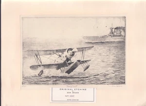 Don Swann Original Etching Navy Scout Airplane Pencil Signed Numbered - Picture 1 of 6