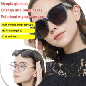 Men’s Polarized Sunglasses Magnetic Lens Swappable Frame Retro Sun Glasses - Picture 1 of 16