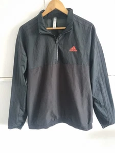 Giacca a vento Adidas Originals taglia M nera rossa 3 righe 1/4 zip - Foto 1 di 12