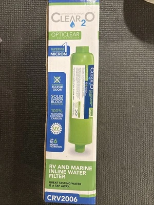 Clear2O CRV2006 RV & Marine Inline Water Carbon Block Filter  NEW - Image 1 of 4