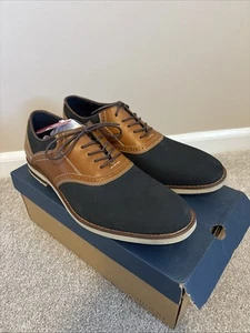 BASS John US 13 Navy & Brown Cushioned laced Up Mens Shoes - Picture 1 of 17