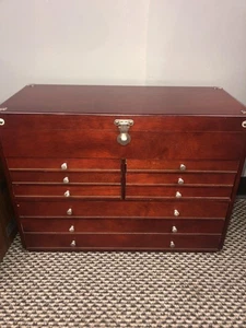 Antique Machinist Chest / Jewelry Box / Collector's Cabinet - Picture 1 of 10