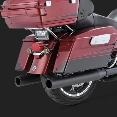 Vance & Hines Touring 4" Blackout Round Slip-ons Black w/Black Tip 95-16 Touring - Image 1 of 4