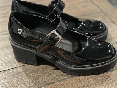 GBG Guess Carlisa Grueso Negro Mary Jane Zapatos Años 90 Grunge Y2K Usado en Excelente Condición Talla 11 Foto 1 de 4