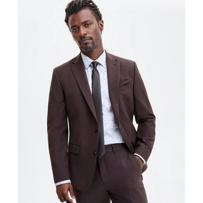 bar III Sport Coat Mens 44L Brown Slim Fit Wool Blend Suit Blazer Jacket NWT - Image 1 of 4