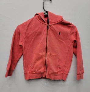 Polo Ralph Lauren Boys Red Full Zip Hoodie Size 6 Cotton Pony Logo - Picture 1 of 7