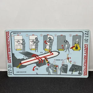 Tarjeta de seguridad TWA 727-31 1981 Boeing vintage - Imagen 1 de 9