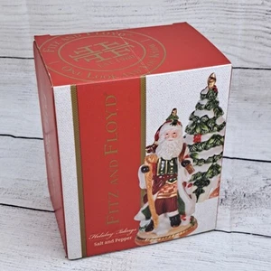 Fitz and Floyd Holiday Tidings Christmas Salt & Pepper 2-Piece Set In Box - Picture 1 of 10