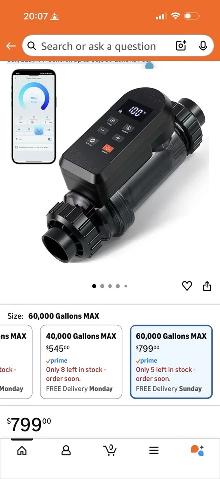 Bonvoisin Salt Water Pool Chlorinator System Salt Cell 60,000 gallons - Image 1 of 4