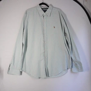 Ralph Lauren Classic Fit XXL Striped Button Down Long Sleeve Shirt Green Stripe - Picture 1 of 8