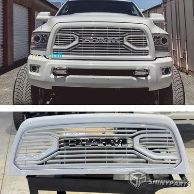 Parrilla delantera para Dodge Ram 2500 3500 2013-2018 Big Horn parachoques malla blanca + carta Foto 1 de 4