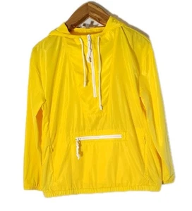 Talbots Women's Medium Jacket Canary Yellow Half Zip Rain Windbreaker  - Picture 1 of 9