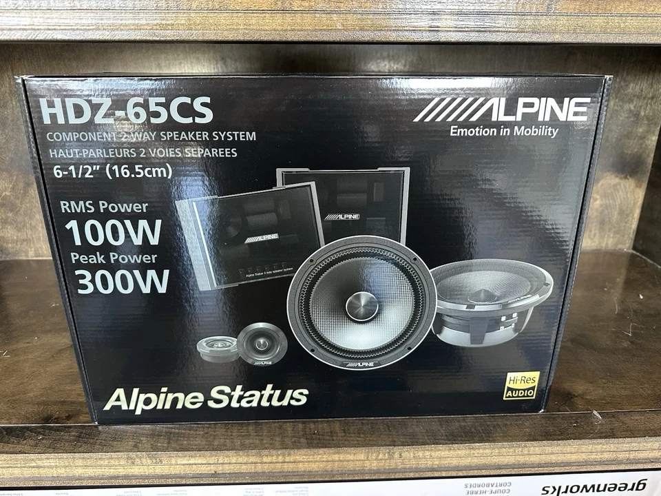 "Par de altavoces componentes delgados Alpine Status HDZ-65CS de alta resolución 6,5"" 300 W para automóvil" Foto 1 de 1