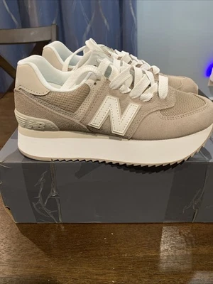 New Balance WMNS 574 Driftwood Timber Wolf WL574ZSM Women's Size 8 B - Image 1 of 4