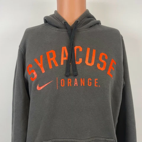 Nike Syracuse Orange Hoodie Sweatshirt NCAA College Fleece Line Grey Size M Cover