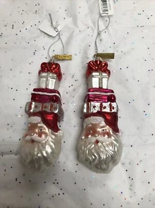 Set of 2 Katherine’s Collection Santa w/Packages Ornament - #22-722818 - NEW! - Picture 1 of 6