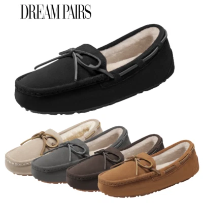 Женские мокасины Dream Pairs с подкладкой из искусственного меха теплые тапочки для помещений и улицы - Изображение 1 из 4