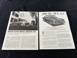 1972 1973 Mercedes Benz 280SE 280SEL 4.5 Brochure Sheet W108 W109 & Catalog Set - Picture 1 of 6