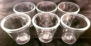 Lot #6 Set Small Mini Dessert Glass Jars Transparent Clear 3.25" x 3 " Diameter - Picture 1 of 22