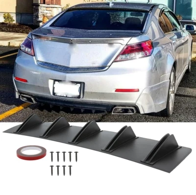 For Acura TL TLX ILX TSX Rear Diffuser Lower Bumper Lip 5Fins Spoiler Splitter - Image 1 of 4
