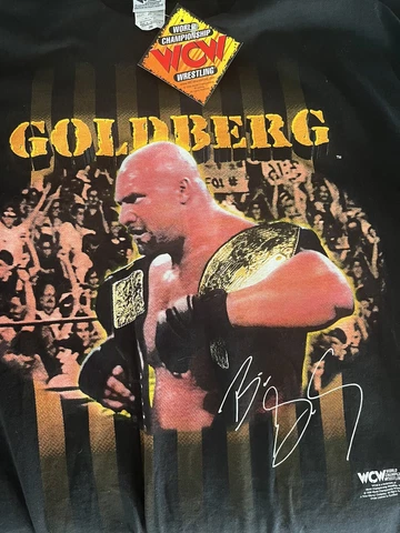 ‼️ Vintage Deadstock Original WCW/WWE Bill Goldberg T-Shirt w/ Tags! - Size 2XL Cover