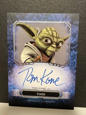 TOM KANE as YODA Autograph Card 2016 Topps Star Wars Masterwork - Image 1 of 2