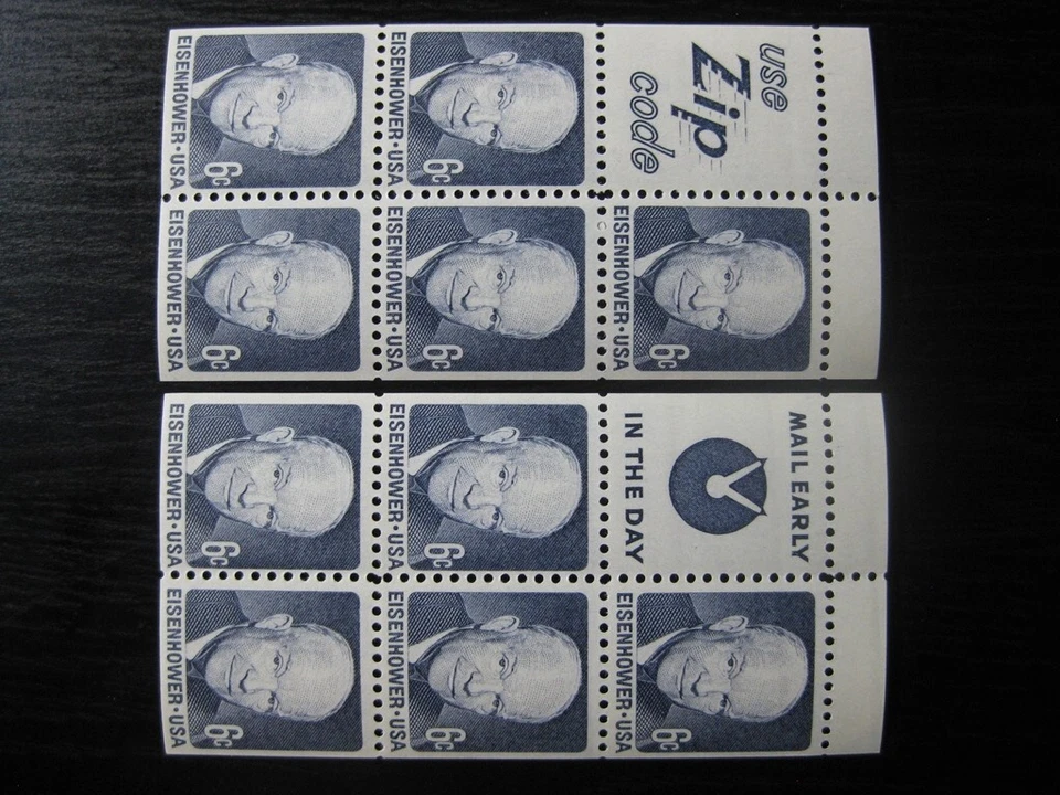 UNITED STATES Sc# 1393b mint MNH Booklet Panes of 5 Stamps - Slogan IV & V! - Image 1 of 1