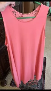 AB Studio korallenfarbenes Damenkleid mit Taschen & Spitzeneinsatz XXL ~ neu mit Etikett - Bild 1 von 11