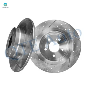 Rear 300mm Drilled Slotted Brake Disc Rotors For 2012 2015 Mercedes Benz C250 - Picture 1 of 6
