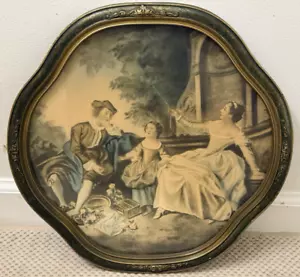 NICOLAS LANCRET ANTIQUE PRINT VICTORIAN FAMILY WITH KITE AQUATINT OR MEZZOTINT - Picture 1 of 9
