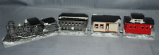 Vintage Rare 1980s Byron Molds Ceramic 4pc Winter Snow Train set